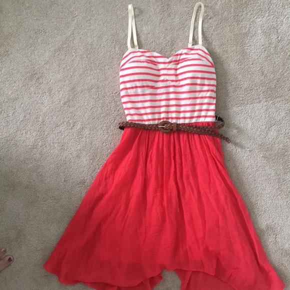 Junior tangerine and off white dress. - Picture 1 of 1